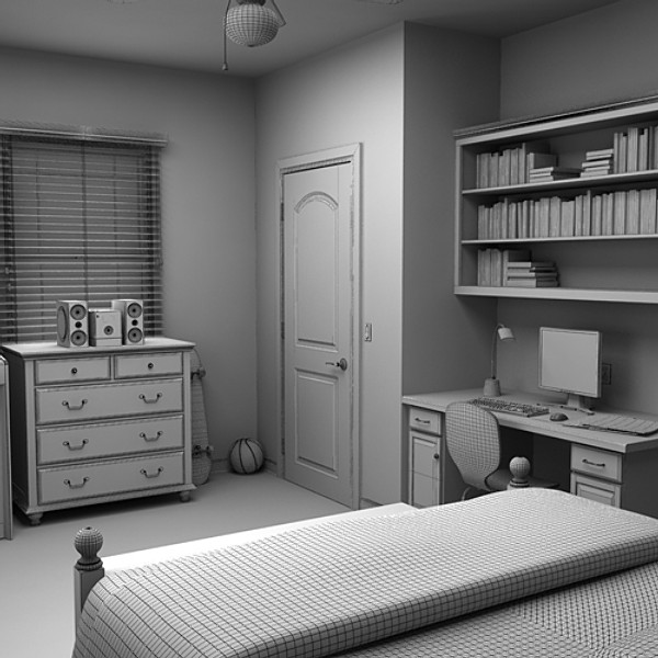 3d house interior exterior model - house interior/exterior by monkeyodoom