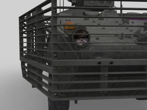 army stryker atgm 3d model - Stryker ATGM with Slat Armor by MillieModels