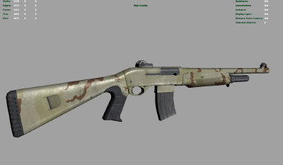 benelli nova tactical 3d model - Benelli Nova Tactical lowpoly by nuvanda