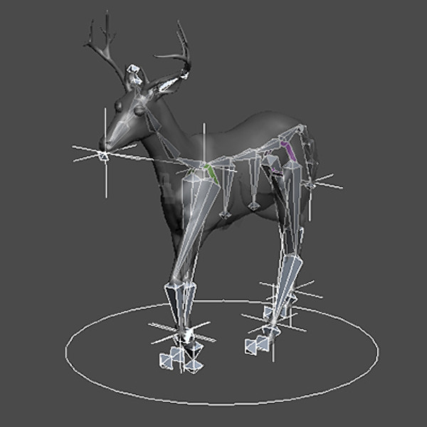 reindeer elk deer 3ds - Rigged Deer... by NONECG