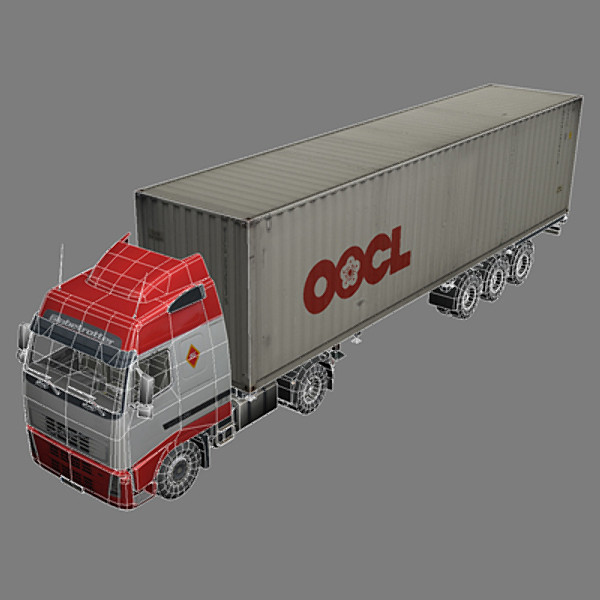 intermodal container truck 3d model - Container Truck 2 by papillon
