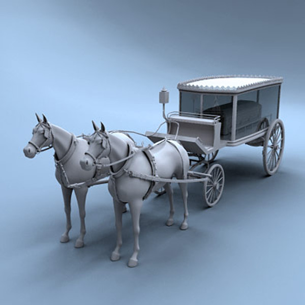 3d hearse - Hearse Set 3ds by QLEE