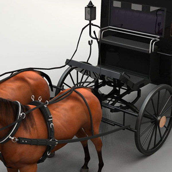 3d model horse car carriage - Carriage and Horses by QLEE