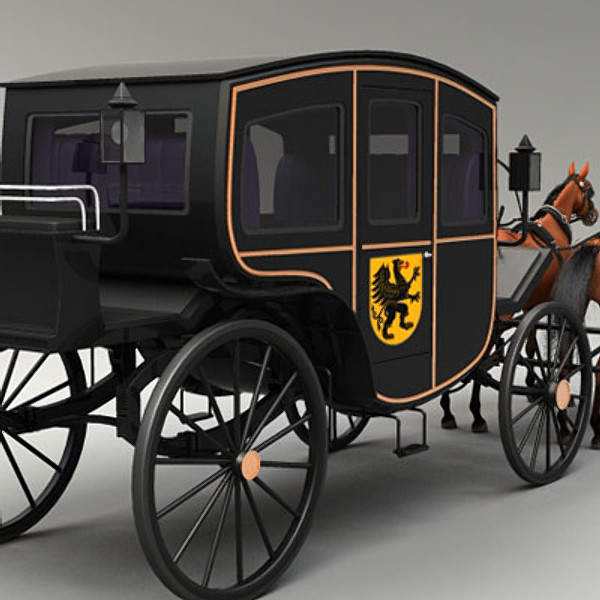 3d model horse car carriage - Carriage and Horses by QLEE
