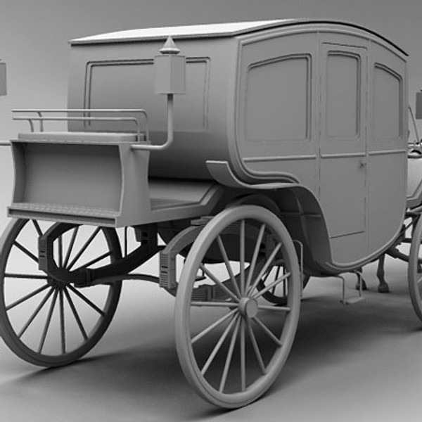 3d model horse car carriage - Carriage and Horses by QLEE