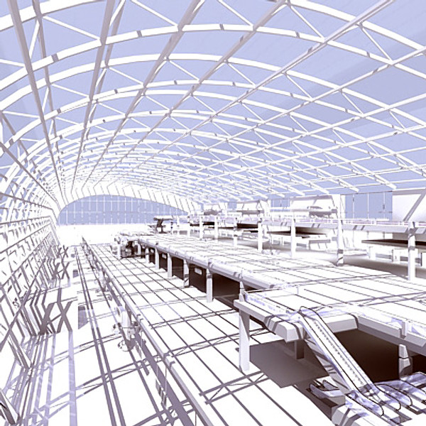 3ds max airport interior - Airport_check in interior 01.zip by Giimann
