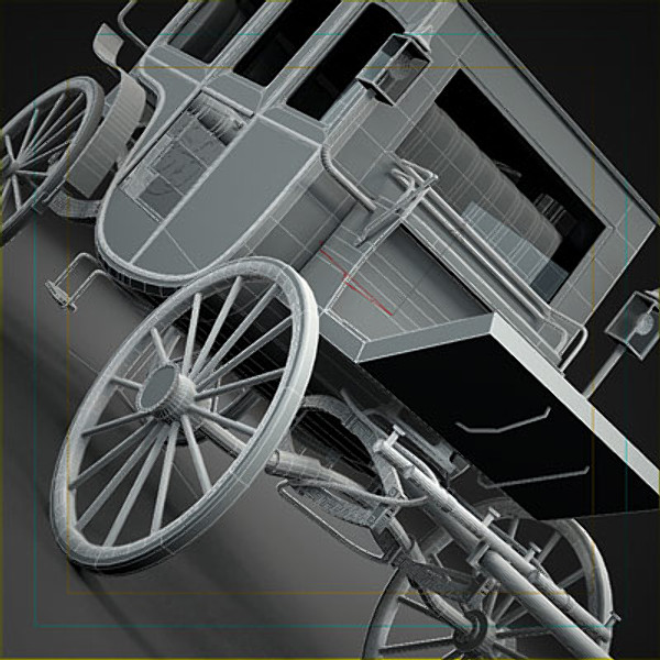 3d model horse car carriage - Carriage and Horses by QLEE