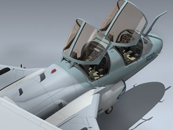 3d model of ea-6b prowler vaq-130 - EA-6B Prowler (VAQ-130) by Mesh Factory