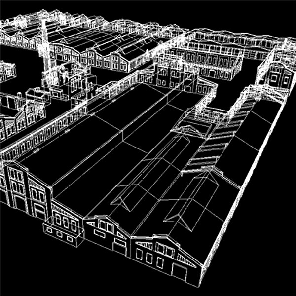 3d european factory model - Old european factory by aristarch