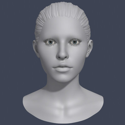 3d model polygonal female head - Female Head 3d Model by Bitmapworld