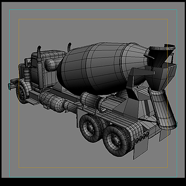 concrete mixer truck 3d max - concrete mixer truck by vankata