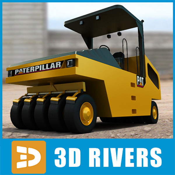 3d pneumatic compactor industrial vehicles - Pneumatic compactor 01 by 3DRivers by 3DRivers