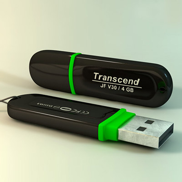 free usb flash drive - 3d model - USB Flash Drive - Transcend 4 GB by NesAn Studio
