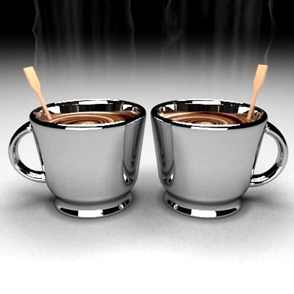 steaming java chrome 3ds - Chrome Coffee Mugs... by Zetawind Visual