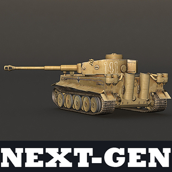 next-gen german tank modeled max - WWII Tiger tank desert color - next-gen model by Sunnncho