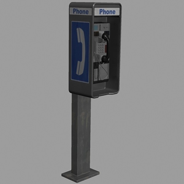 3d model pay phone - Pay Phone by dastolidigital