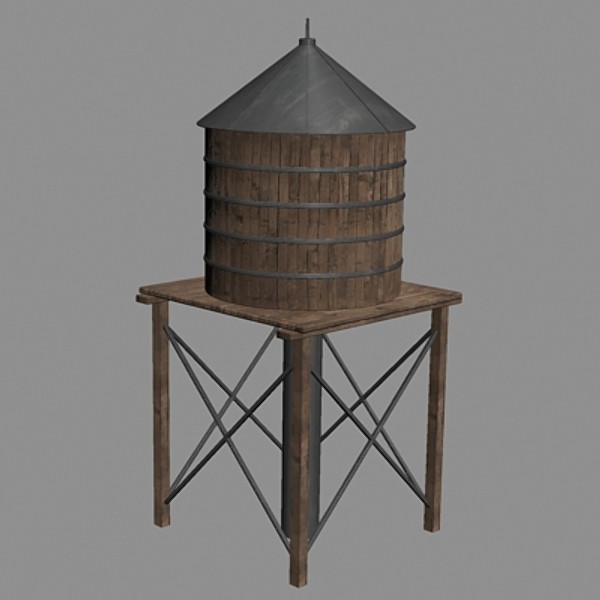 roof water tower 3d 3ds - Water Tower by dastolidigital