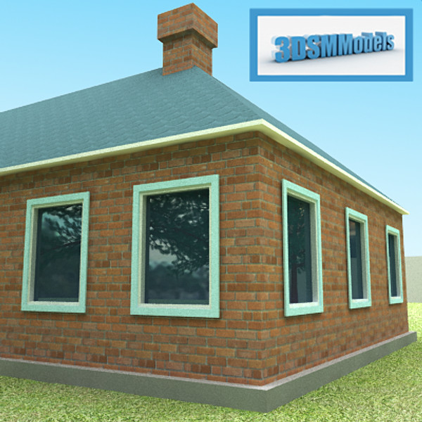 3ds max storey separate house garage - One storey separate house with garage by 3D Graphics