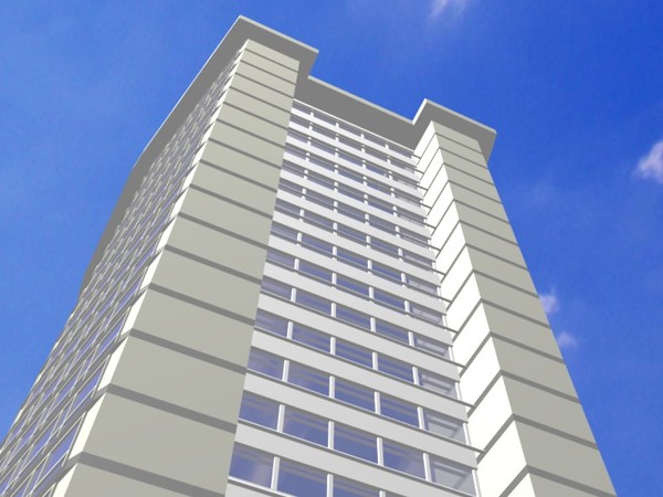 3d model modern office apartment tower building - modern office / apartment tower by gman_3d