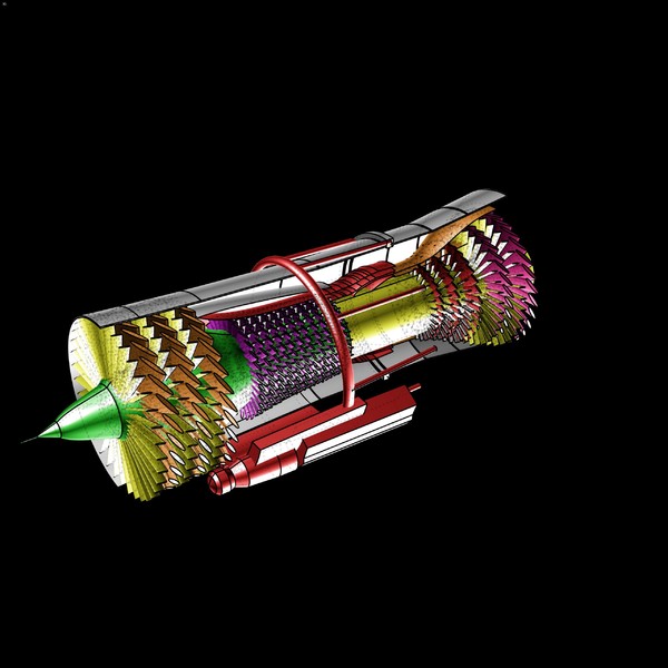 dwg military aircraft engine assembly - Military Aircraft Engine Assembly Model by RodgerSaintJohn