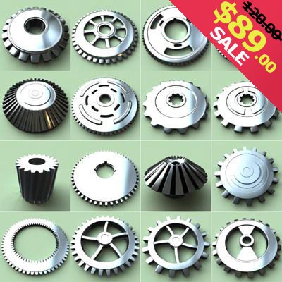 3d set gears model - Gear Set by AhearnART