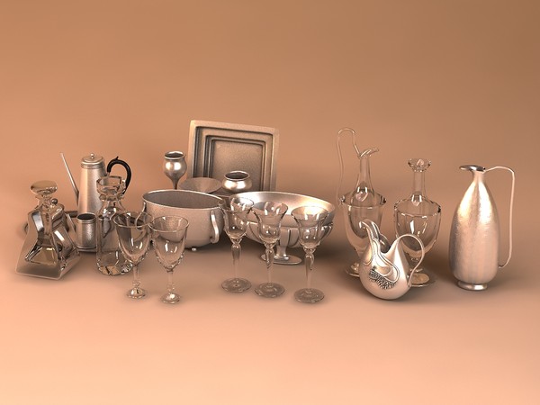 glass silver ware 3d model - posudamax.zip by kupfer