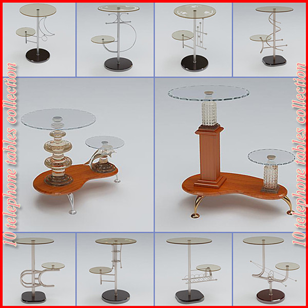 pack telephone tables vol 3d max - Tables Pack Vol 02 by sabah_au