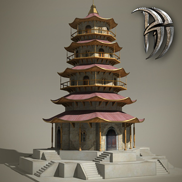 3d model pagoda - Pagoda (low poly) by CG ARTStudio