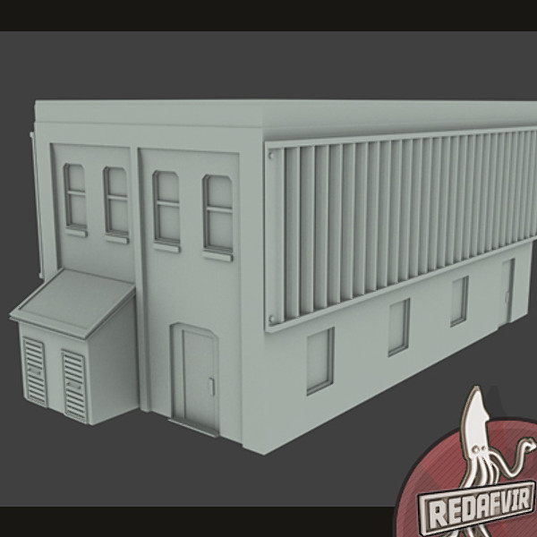 building cityscape rooftop 3d 3ds - Stock Building 01 - Med Poly by Redafvir
