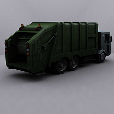 3ds max ready garbage truck - Garbage trucks collection... by GameArt3D