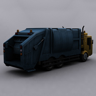 3ds max ready garbage truck - Garbage trucks collection... by GameArt3D