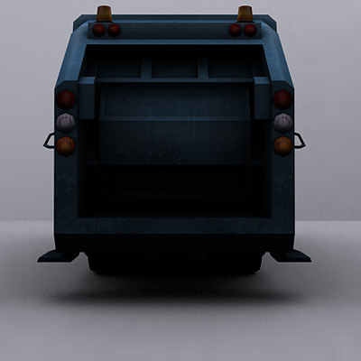 3ds max ready garbage truck - Garbage trucks collection... by GameArt3D