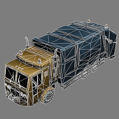 3ds max ready garbage truck - Garbage trucks collection... by GameArt3D