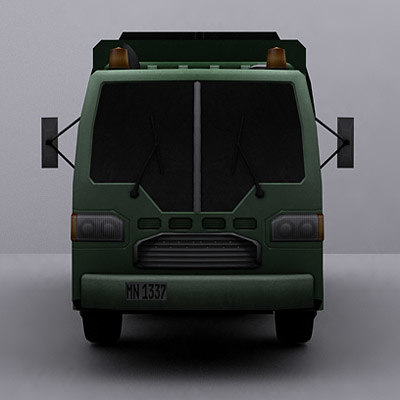 3ds max ready garbage truck - Garbage trucks collection... by GameArt3D
