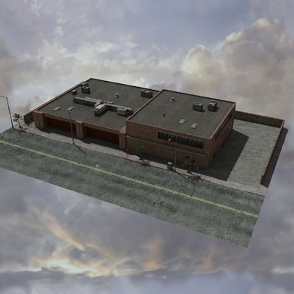 3dsmax station building lights - Fire Station by dastolidigital