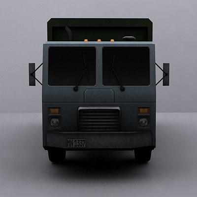 3ds max ready garbage truck - Garbage trucks collection... by GameArt3D