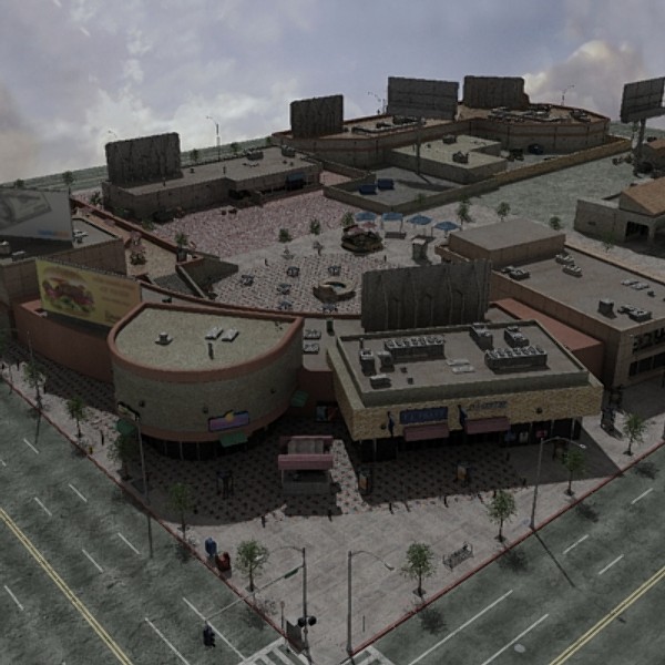 3d shopping center city block - High Res Shopping Center City Block by dastolidigital