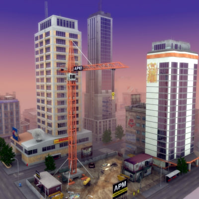 modular city buildings hd 3d max - HD City by ES3DStudios