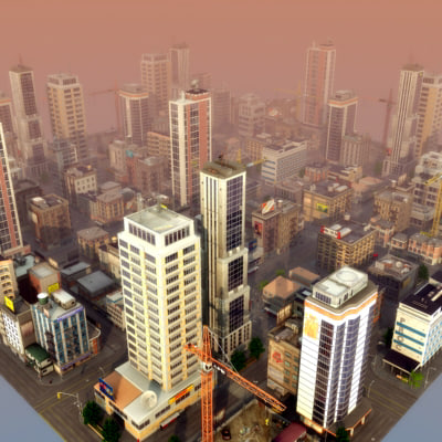 modular city buildings hd 3d max - HD City by ES3DStudios