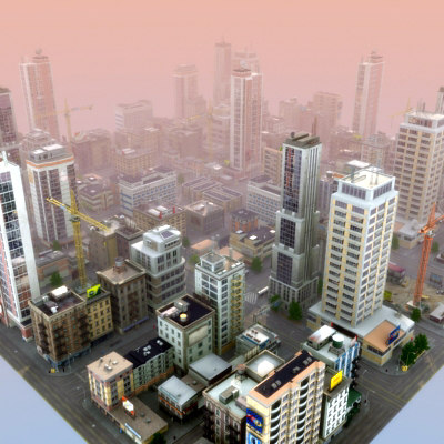 modular city buildings hd 3d max - HD City by ES3DStudios
