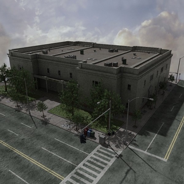 3d library lights building model - Library by dastolidigital