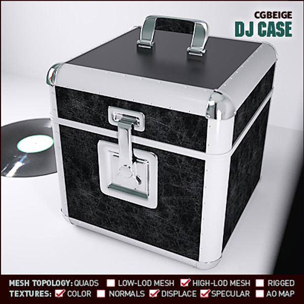 lp dj case records obj - DJ Record Case by cgbeige