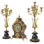 3d model of fireplace clock classic candelabra