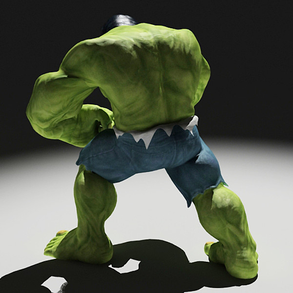 hulk rigged biped 3d model - Hulk Rigged by fabelar