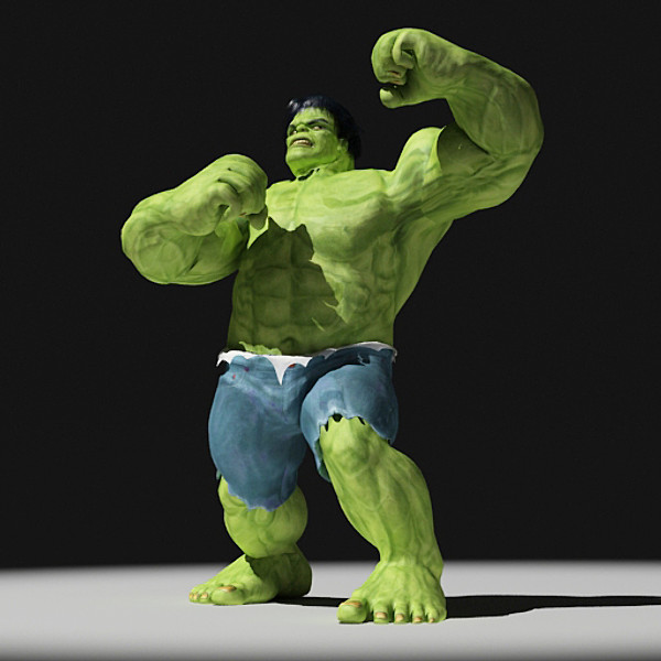 hulk rigged biped 3d model - Hulk Rigged by fabelar