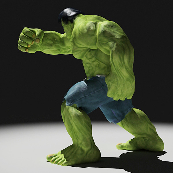hulk rigged biped 3d model - Hulk Rigged by fabelar