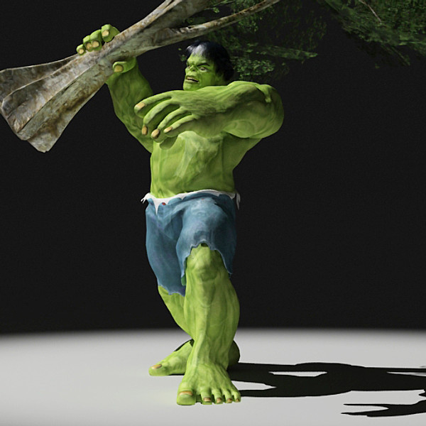 hulk rigged biped 3d model - Hulk Rigged by fabelar