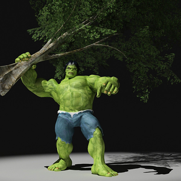 hulk rigged biped 3d model - Hulk Rigged by fabelar