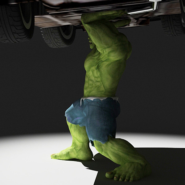 hulk rigged biped 3d model - Hulk Rigged by fabelar