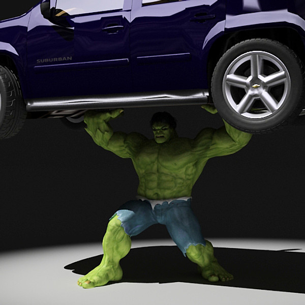 hulk rigged biped 3d model - Hulk Rigged by fabelar